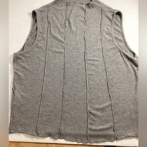 Women Gray Sleeveless Ribbed Knit Mock collarTop